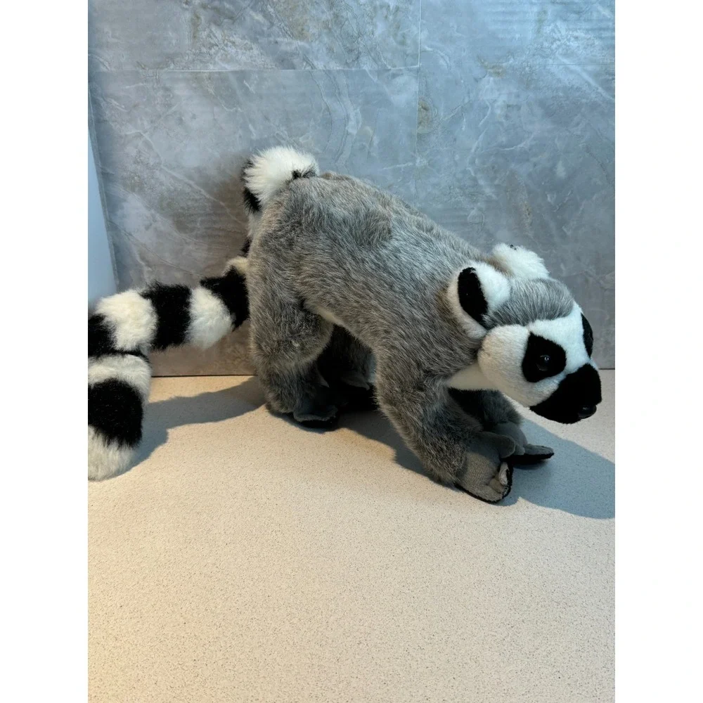 Wild‎ Republic Ring-Tailed Lemur Plush Toy Stuffed Animal Gray Black White 14